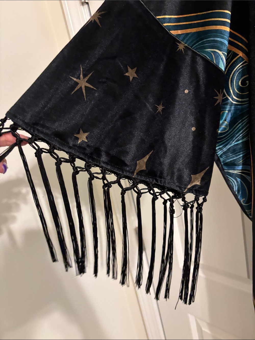 Black Celestial Fringe Kimono - Picture 3 of 8